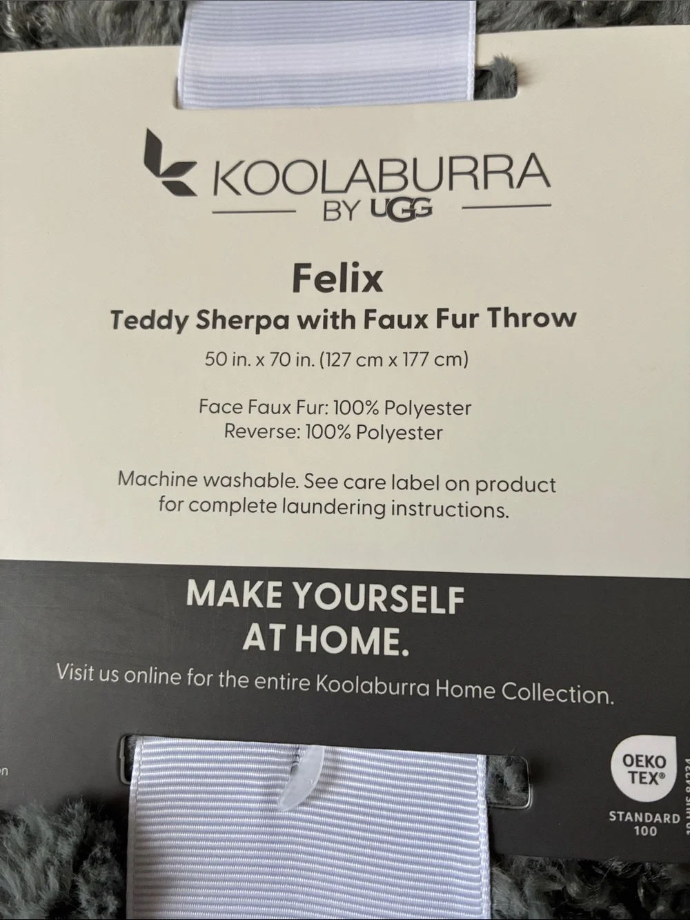 Brand New Koolaburra by UGG Felix Teddy Sherpa Throw Blanket Faux Fur 50” x 70”